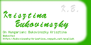 krisztina bukovinszky business card